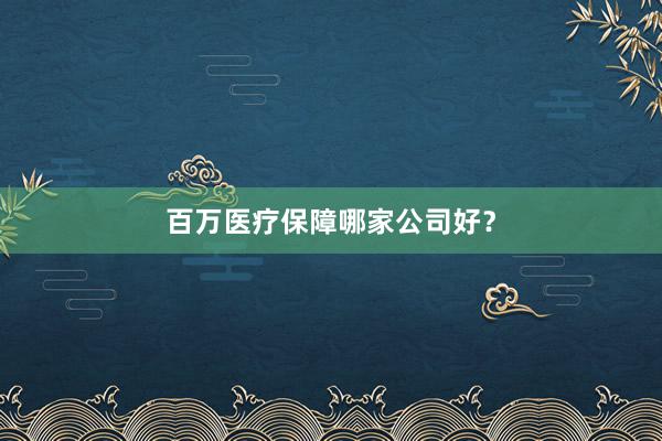 百万医疗保障哪家公司好？